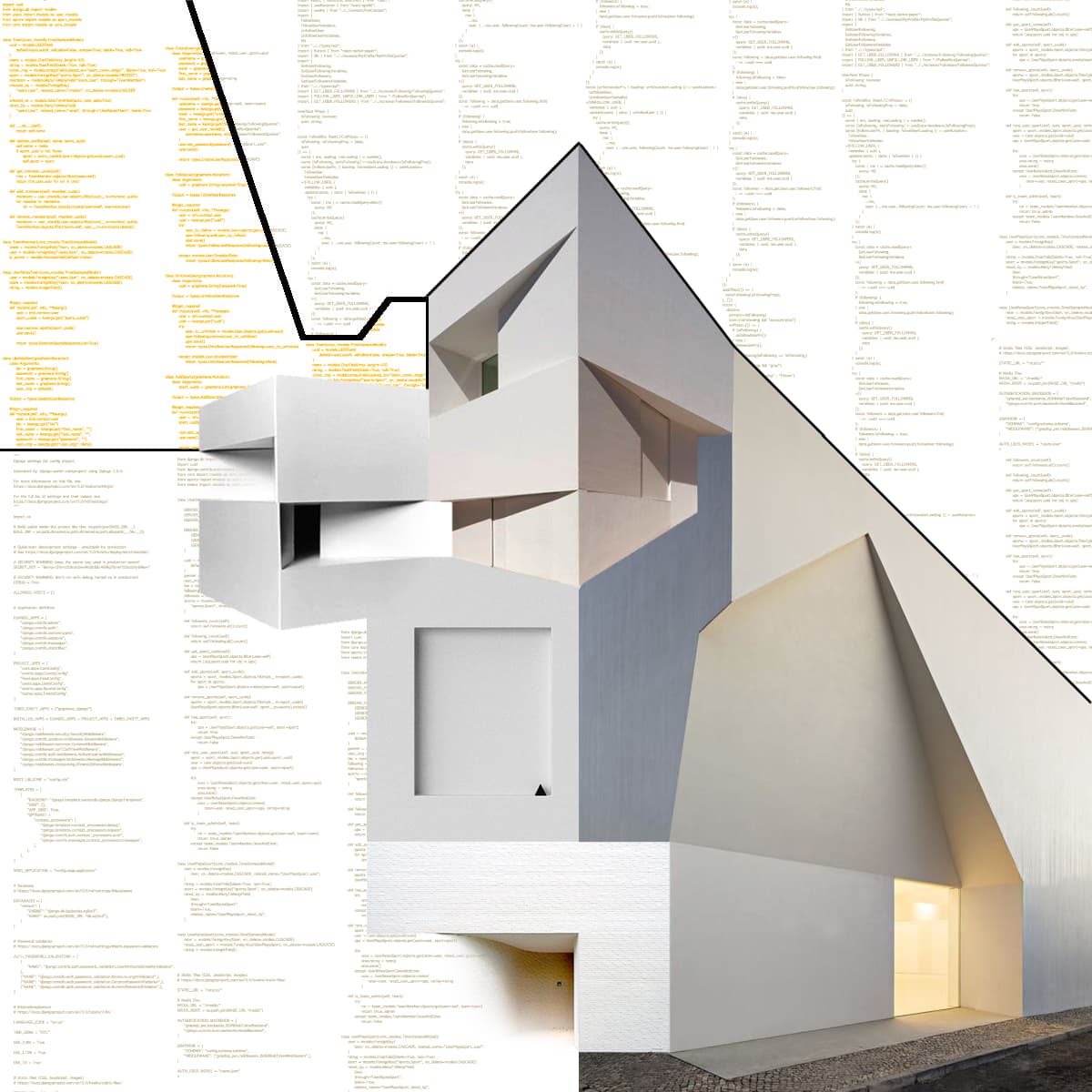 Architecture collaged over source code